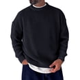 thumbnail image 1 of Men's Crew Neck Ribbed Knit Sweater Long Sleeve Casual Pullover Solid Color Top, 1 of 4