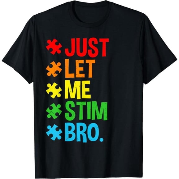 Men’s Crew Neck Short Sleeve Autism Awareness T-shirt 100% Cotton Tee