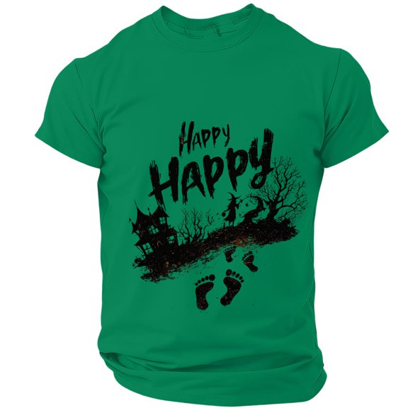 Men’s Crew Neck Short Sleeve Halloween Costumes, Happy Halloween Casual Tops for Fall Outdoor Daily Stylish Outfits