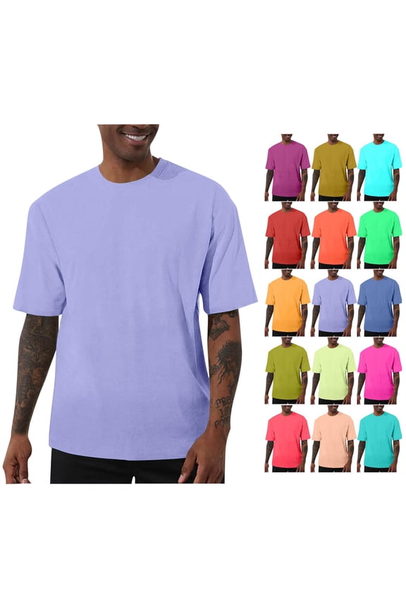 Men’s Crew Neck Short Sleeve T-Shirt Soft Lightweight Breathable Casual Tee Loose Fit for Daily Wear