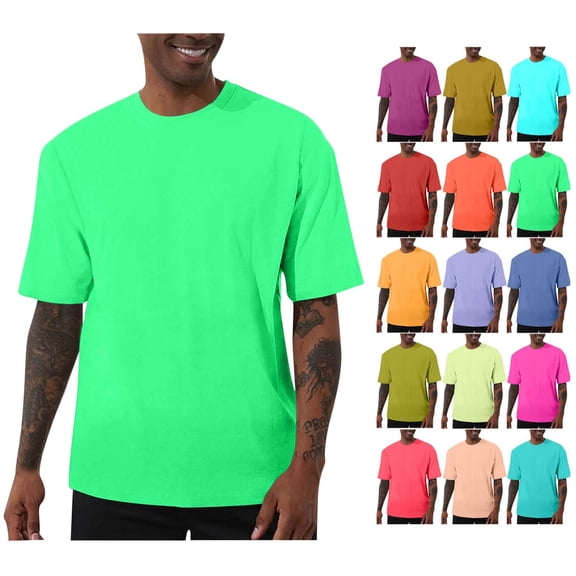 Men’s Crew Neck Short Sleeve T-Shirt Soft Lightweight Breathable Casual Tee Loose Fit for Daily Wear