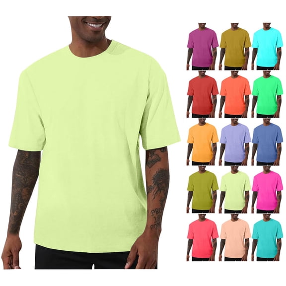 Men’s Crew Neck Short Sleeve T-Shirt Soft Lightweight Breathable Casual Tee Loose Fit for Daily Wear