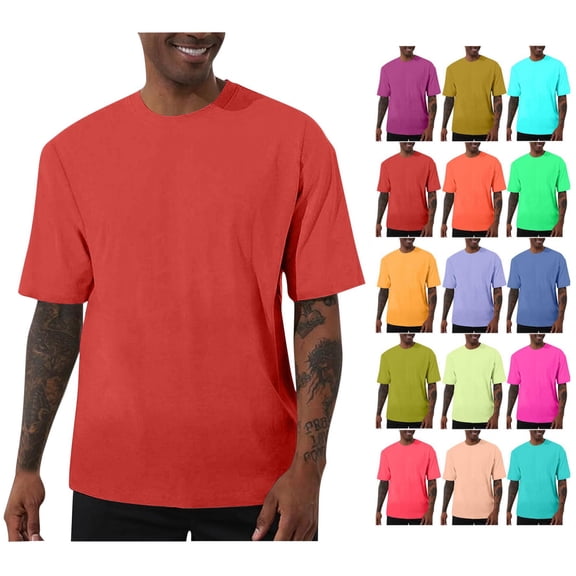 Men’s Crew Neck Short Sleeve T-Shirt Soft Lightweight Breathable Casual Tee Loose Fit for Daily Wear