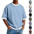 thumbnail image 1 of Men’s Crew Neck Short Sleeve T-Shirt Two Piece Set Stylish Comfortable Summer, 1 of 5