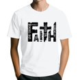 thumbnail image 1 of Men's Crew Neck Short-Sleeve T-Shirt With Bible Verse & Letter Design Casual Daily Wear Comfortable Fabric All-Season Casual Tees,White,XL, 1 of 4