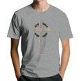 thumbnail image 1 of Men's Crew Neck Short-Sleeve T-Shirt With Crown & Letter Print Casual Daily Wear Soft Breathable Fabric Spring & Summer Basic Tops,Gray,M, 1 of 4
