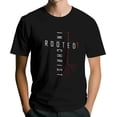 thumbnail image 1 of Men's Crew Neck Short-Sleeve T-Shirt With Red Root & Letter Design Casual Daily Wear Durable Comfortable Fabric All-Season Basic Tops,Black,M, 1 of 4