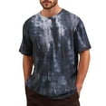 thumbnail image 1 of Men's Crew Neck T Shirts Vintage Trendy Tie Dye Print Short Sleeve Tops Lightweight Summer Beach Casual Workout Tees Z008-Grey 5XL, 1 of 5