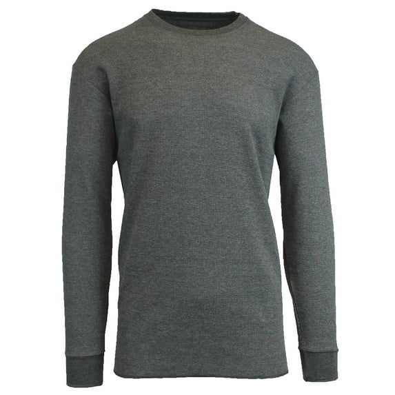 Men's Crew Neck Waffle-Knit Long Sleeve Thermal Shirts