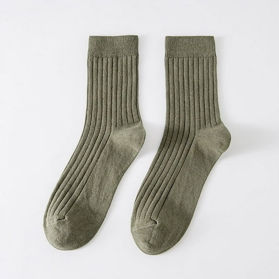 Men's Crew Socks - 4 Pack Lightweight Combed Cotton Blend Dress Socks - Breathable Socks for Men-Army green