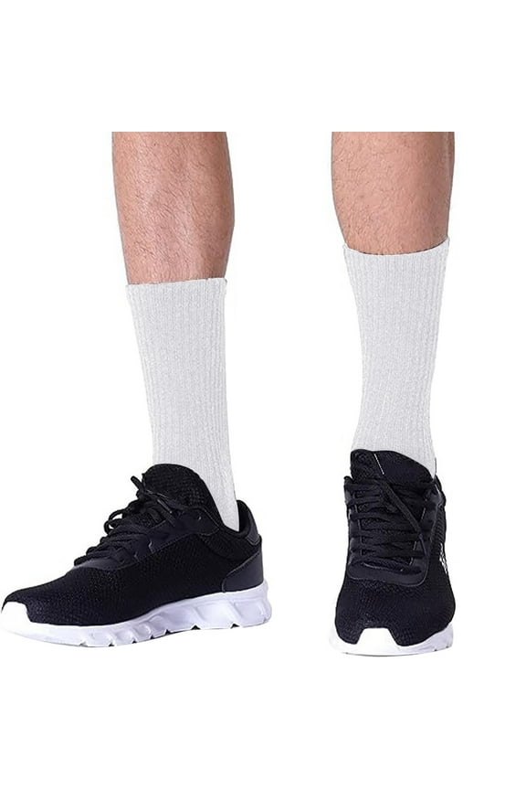 Men's Crew Socks 5-Pack | Moisture-Wicking Cotton Socks for Daily Wear, Gym & Office Under 1$, Yubnlvae Men's Medium Tube Socks Solid Color Socks , Beige, One Size