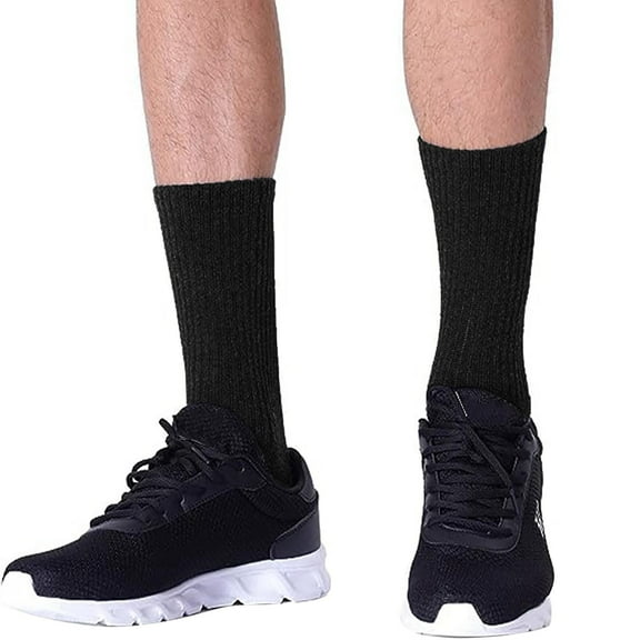 Men's Crew Socks 5-Pack | Moisture-Wicking Cotton Socks for Daily Wear, Gym & Office Under 5$, Yubnlvae Men's Medium Tube Socks Solid Color Socks , Bronze, One Size