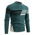 thumbnail image 1 of Men's Crewneck Pullover Color Block Sweater Long Sleeve Elastic Knitted Sweaters Casual Fall Winter Warm Tops Streetwear, 1 of 8
