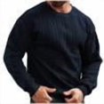 thumbnail image 1 of Men's Crewneck Pullover Sweater Cable Knit Long Sleeve Winter Warm Casual Chunky Textured Sweaters Tops (M, Navy), 1 of 6