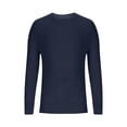 thumbnail image 1 of Men's Crewneck Pullover Sweater Waffle Textured Knitted Sweaters Casual Loose Fit Tops with Ribbing Edge (M, Dark Blue), 1 of 4