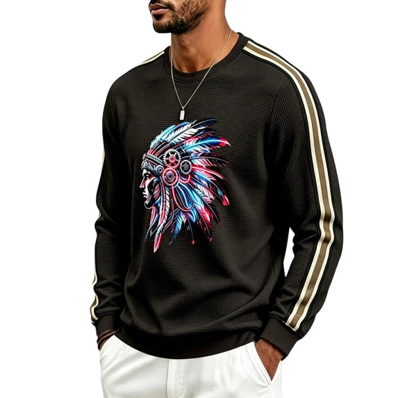 Men's Crewneck Pullover Sweatshirt Loose Fit Long Sleeve Pullover Casual Athletic Sweatshirt without Hood Pullover Tops