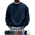 thumbnail image 1 of Men's Crewneck Pullover Sweatshirt Two-Layer Long Sleeve Loose Fit Cozy Fall Outfits, 1 of 6