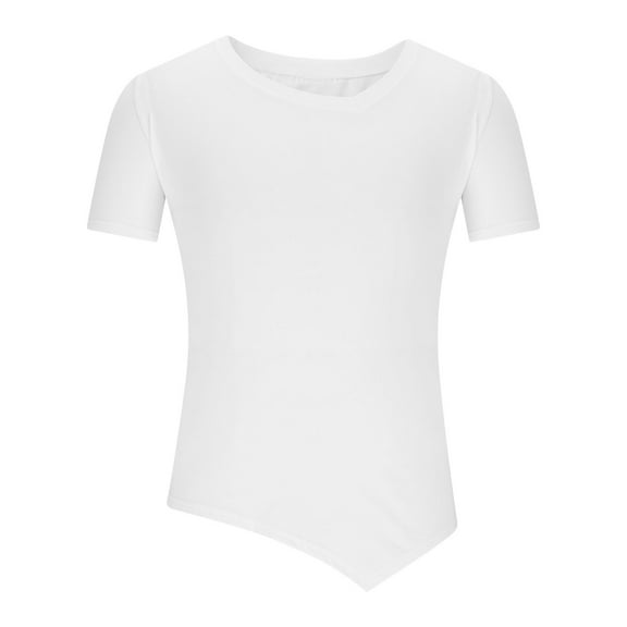 Men's Crewneck Short Sleeve Slim Fitted T-Shirt Solid Basic Tee Stretchy Casual Top