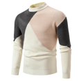 thumbnail image 1 of Men's Crewneck Sweater Coat Loose Fit Casual Top Solid Color Comfortable Warm Knitwear All Matching Versatile Outwear, 1 of 1