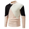 thumbnail image 1 of Men's Crewneck Sweater Coat Loose Fit Casual Top Solid Color Comfortable Warm Knitwear All Matching Versatile Outwear, 1 of 1