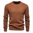 thumbnail image 1 of Men's Crewneck Sweater Soft Casual Cable Knitted Sweater Classic Ribbed Fall Winter Warm Pullover Sweaters, 1 of 3