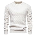 thumbnail image 1 of Men's Crewneck Sweater Soft Casual Cable Knitted Sweater Classic Ribbed Fall Winter Warm Pullover Sweaters, 1 of 3