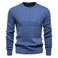 thumbnail image 1 of Men's Crewneck Sweater Soft Casual Cable Knitted Sweater Classic Ribbed Fall Winter Warm Pullover Sweaters, 1 of 3