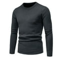 thumbnail image 1 of Men's Crewneck Sweater Soft Casual Sweaters for Men Classic Pullover Sweaters Black L, 1 of 3