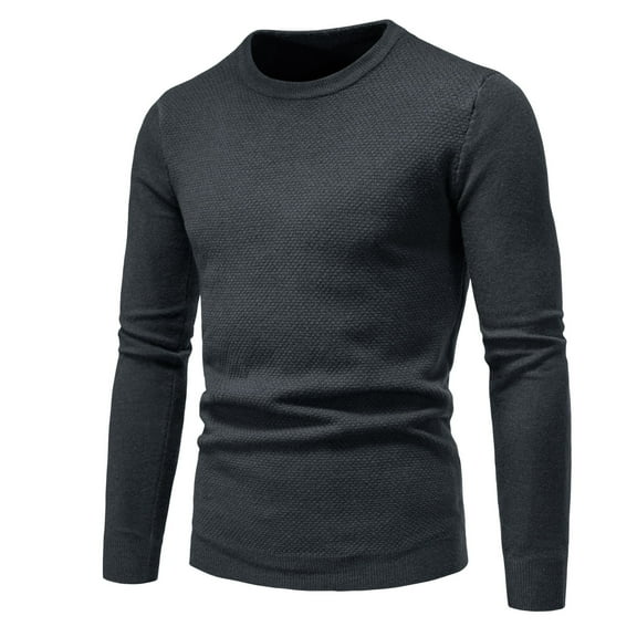 Men's Crewneck Sweater Soft Casual Sweaters for Men Classic Pullover Sweaters Black M