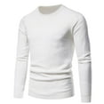 thumbnail image 1 of Men's Crewneck Sweater Soft Casual Sweaters for Men Classic Pullover Sweaters White XXXL, 1 of 3