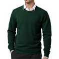 thumbnail image 1 of Men's Crewneck Sweaters Long Sleeve Pullover Knit Sweater Lightweight Slim Fit Pullover with Ribbing Edge, 1 of 1
