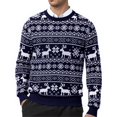 thumbnail image 1 of Men's Crewneck Sweaters Long Sleeve Pullover Knit Sweater Lightweight Slim Fit Pullover with Ribbing Edge, 1 of 1