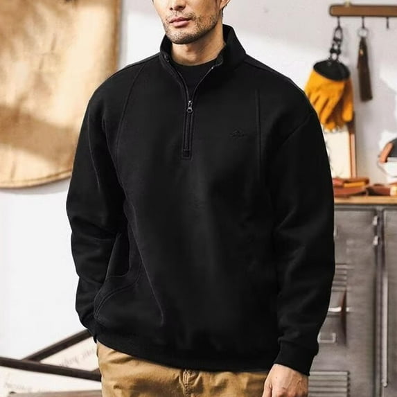 Men's Crewneck Sweatshirt Casual Long Sleeve Sweat Shirts Athletic Fleece Basic Pullover Shirts Black XXXXL