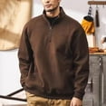 thumbnail image 1 of Men's Crewneck Sweatshirt Casual Long Sleeve Sweat Shirts Athletic Fleece Basic Pullover Shirts Coffee XXXXL, 1 of 5