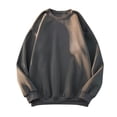 thumbnail image 1 of Men's Crewneck Sweatshirt Casual Solid Color Long Sleeve Baggy Sweatshirts Lightweight Comfortable Pullover Top Dark Gray M, 1 of 5
