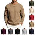 thumbnail image 1 of Men's Crewneck Sweatshirt Casual Solid Pullover Hoodless Standard Fit Athletic Work Out Gym Sweat Shirts, 1 of 9