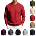 thumbnail image 1 of Men's Crewneck Sweatshirt Casual Solid Pullover Hoodless Standard Fit Athletic Work Out Gym Sweat Shirts, 1 of 9