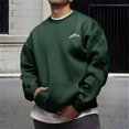 thumbnail image 1 of Men's Crewneck Sweatshirt Long Sleeve Athletic Sweatshirts (Dark Green XXXL), 1 of 4