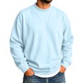 thumbnail image 1 of Men's Crewneck Sweatshirt Solid Color Pullover Top with Ribbed Trim Relaxed Fit Fall Casual Sweatshirts, 1 of 4