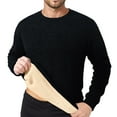 thumbnail image 1 of Men's Crewneck Sweatshirt Warm Sherpa Lined Thermal Sweatshirts Heavyweight Long Sleeve Winter Pullover Shirt,Color:Black,Size:XXL, 1 of 5