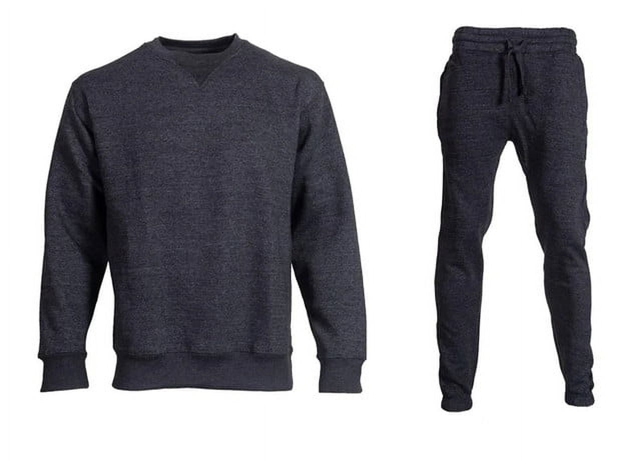 Men's Crewneck Sweatshirt and Jogger Pant Suit Heather Grey