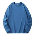 thumbnail image 1 of Men's Crewneck Sweatshirts Casual Soild Color Long Sleeve Casual Pullover Shirt Round-Neck Blouses Tops, 1 of 7