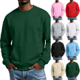 thumbnail image 1 of Men's Crewneck Sweatshirts Loose Fit Athletic Pullover Sweatshirt Solid Long Sleeve Workout Tops with Multiple Pockets, 1 of 6