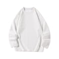 thumbnail image 1 of Men's Crewneck Sweatshirts Loose Fit Cotton Long Sleeve Pullover Solid Color Tops for Men Oversized Basic Winter Sweater (White 3XL), 1 of 1