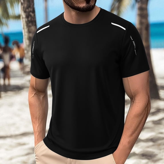 Men's Crewneck T Shirts Short Sleeve Soft Basic Tees Casual Everyday Wear Casual Stylish Beach