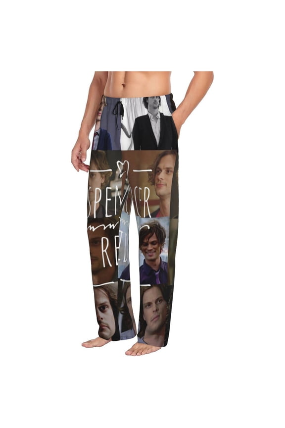 Men's Criminal Minds Spencer Reid Pajama Pants Pjs Bottoms with Pockets Sleep Lounge Pants for Men