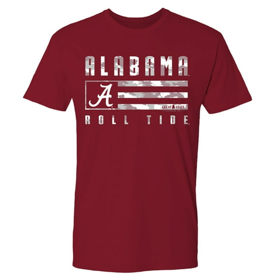 Men's Crimson Alabama Crimson Tide Banner Flag T-Shirt