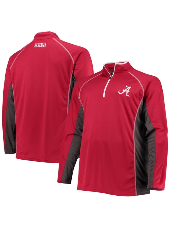Men's Fanatics Crimson Alabama Crimson Tide Big & Tall Quarter-Zip Raglan Jacket