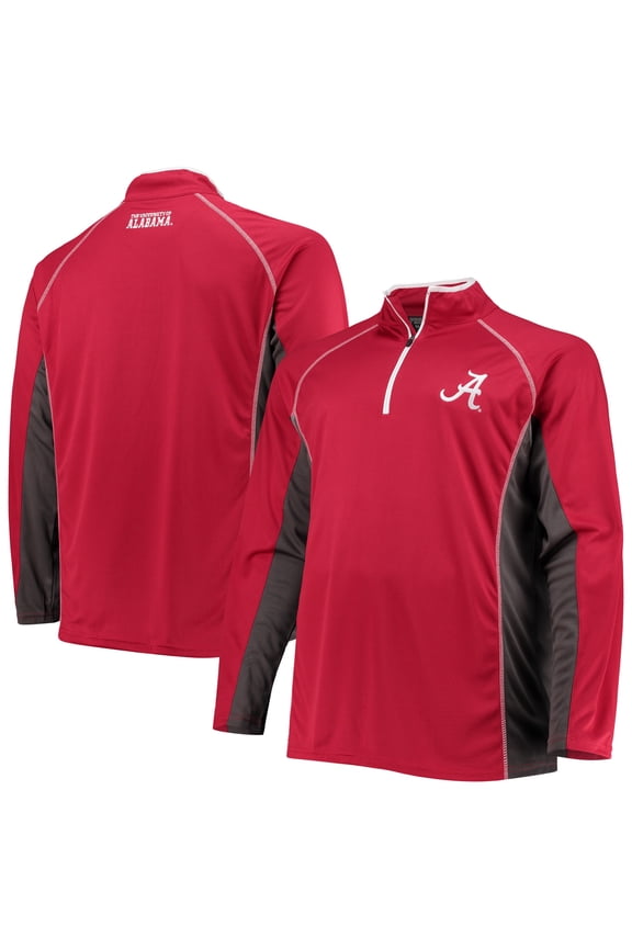 Men's Crimson Alabama Crimson Tide Big & Tall Textured Raglan Quarter-Zip Jacket