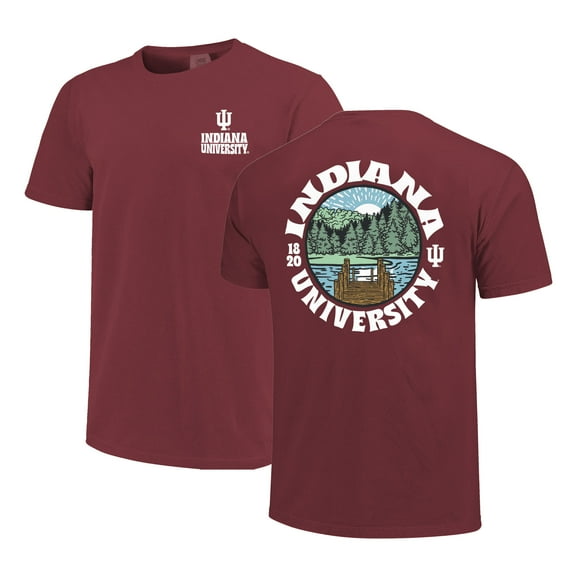 Men's  Crimson Indiana Hoosiers Comfort Colors Thick Lined Landscape T-Shirt